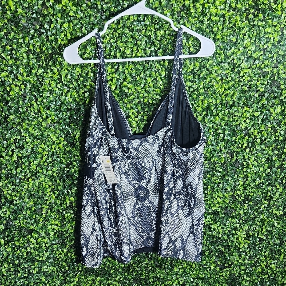 Jaclyn Smith Black and Gray Bustier Camisole Bikini Snake Akin Design Size 24W - Picture 8 of 11